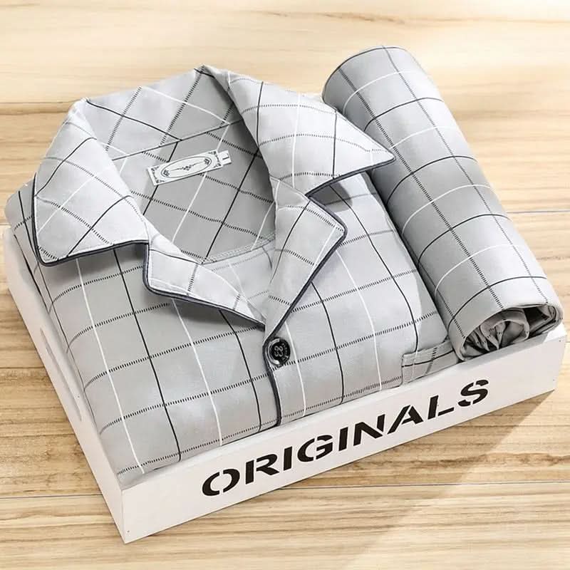 Men's Classic Lounge Shirt & Pant Set – Lightweight Cotton Sleepwear for All Seasons | Thomler