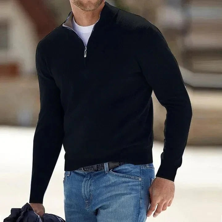 Pure Cashmere Crew Neck Sweater for Men – Full Sleeve Pullover Knit for Fall Winter Spring – Classic Fit Knitwear for Business Casual & | Thomler
