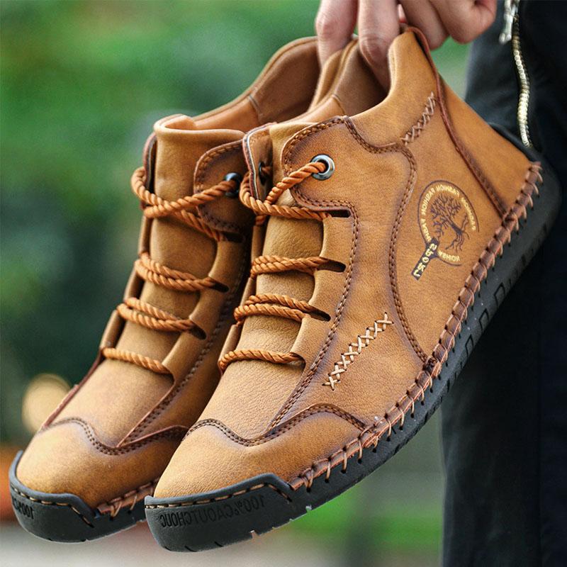 Supportive Leather Boots for Men with Cushioned Arch Support & Slip-Resistant Outsole for Everyday Comfort & Travel | Thomler