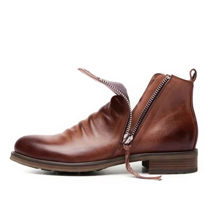 Men's Pointed-Toe Lace-Up Boots with Rubber Outsole – Classic Everyday Footwear for Work & Casual Wear | Thomler