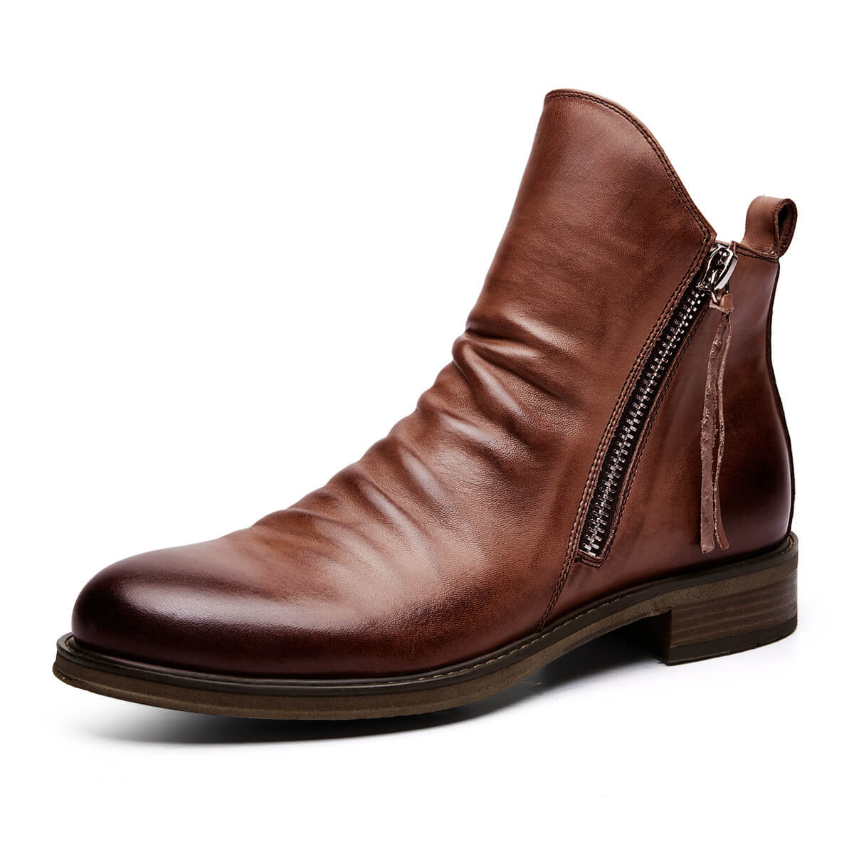 Men's Pointed-Toe Lace-Up Boots with Rubber Outsole – Classic Everyday Footwear for Work & Casual Wear | Thomler
