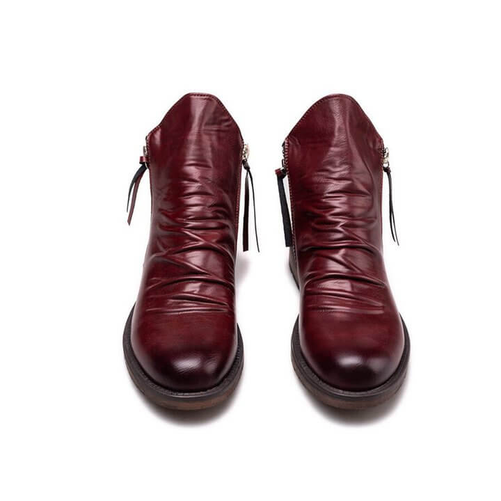 Men's Pointed-Toe Lace-Up Boots with Rubber Outsole – Classic Everyday Footwear for Work & Casual Wear | Thomler
