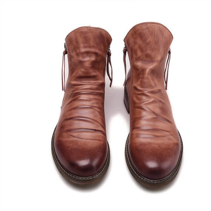 Men's Pointed-Toe Lace-Up Boots with Rubber Outsole – Classic Everyday Footwear for Work & Casual Wear | Thomler
