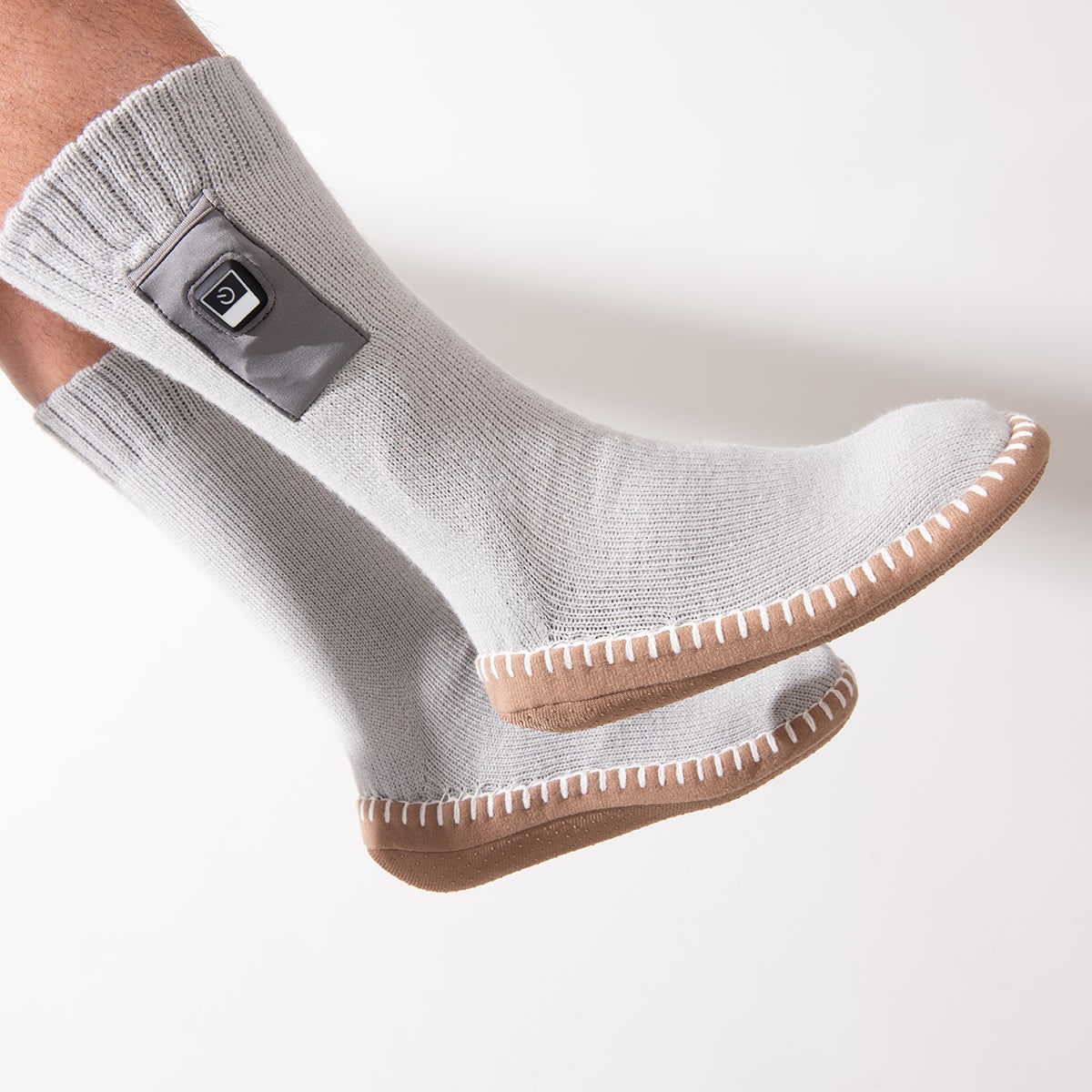 Battery-Powered Heated Slipper Socks with Adjustable Warmth & Grip Sole for Men | Thomler
