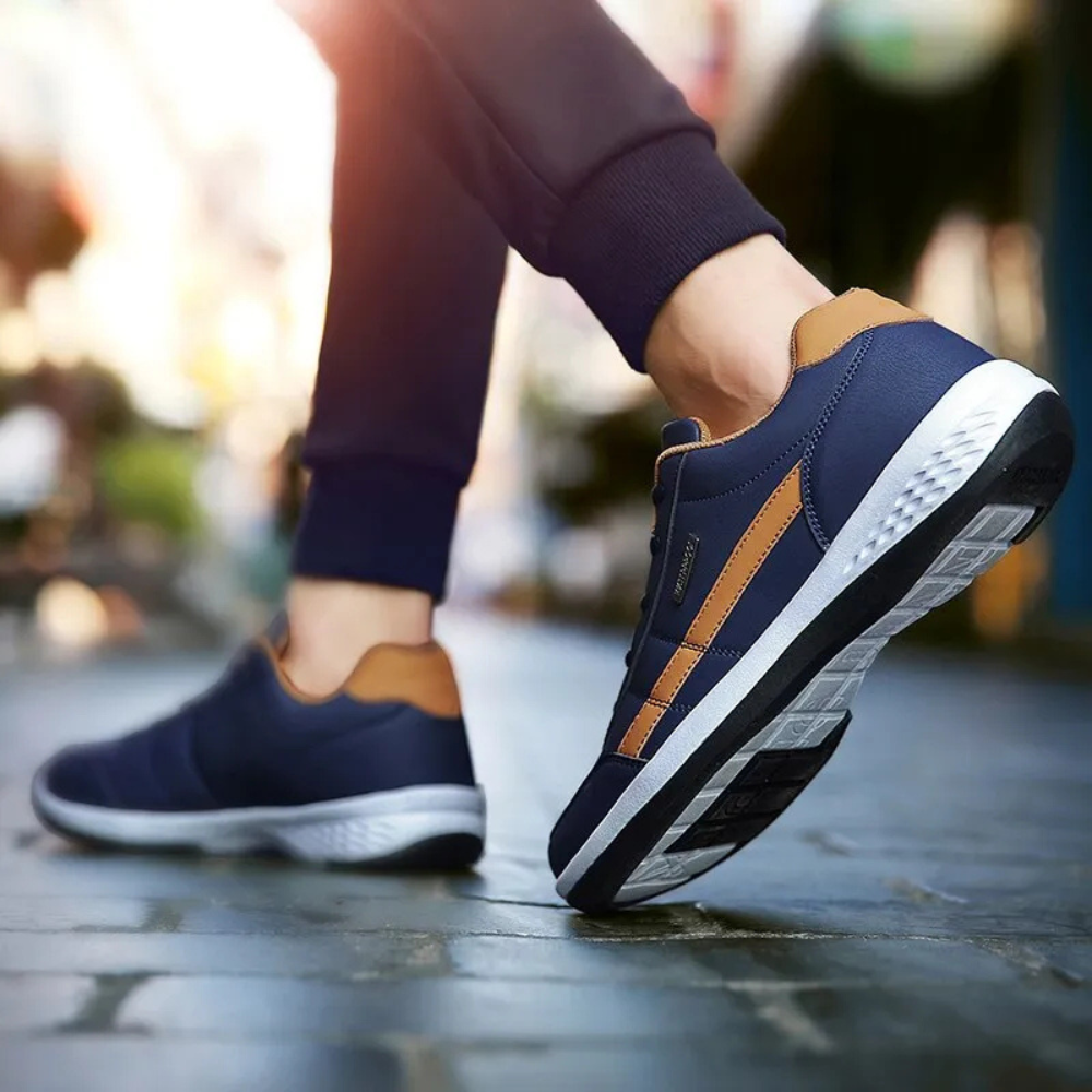 Supportive Lace-Up Sneakers for Men with Arch Support & Breathable Design | Comfort Walking Shoes for Everyday Wear | Thomler