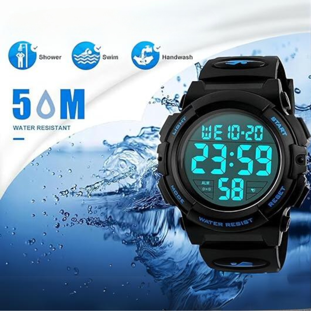 Tactical Digital LED Sports Watch Waterproof Shockproof Outdoor Adventure Timepiece for Men Active Lifestyle Running Hiking Fitness Training | Thomler