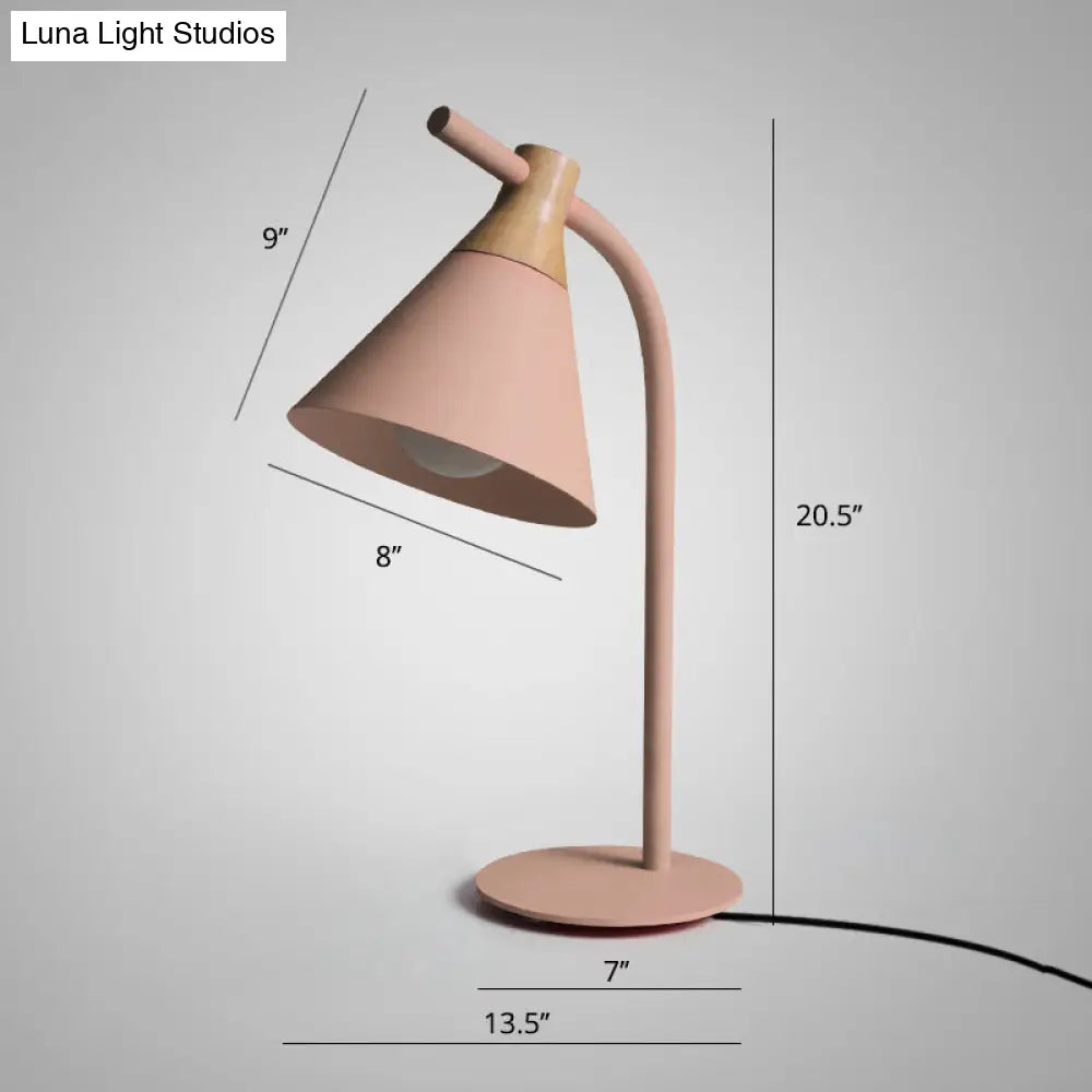 Adjustable Desk Lamp with Cone Shade – Metal Gooseneck Reading Light for Nightstand, Bedroom & Home Office | Thomler