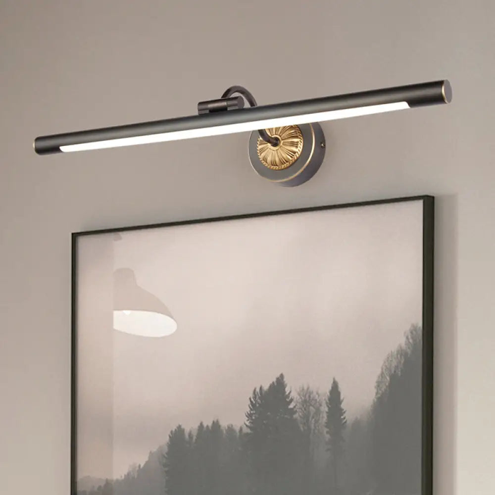 Adjustable Arm Picture Light for Bathroom Vanity | Black & Bronze Metal LED Sconce for Mirror Lighting | Classic Wall-Mounted Fixture for | Thomler