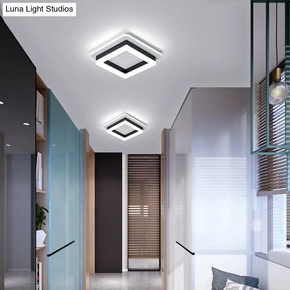 Compact Round & Square LED Ceiling Light for Hallways, Entryways, Bathrooms – Modern Low-Profile Design, 10-Inch Acrylic Lens, Dimmable | Thomler