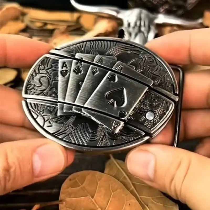 Western Engraved Zinc Alloy Accessory for 1.5 in Straps with Concealed Utility Tool for Men | Rodeo Ranch Rider Apparel | Thomler