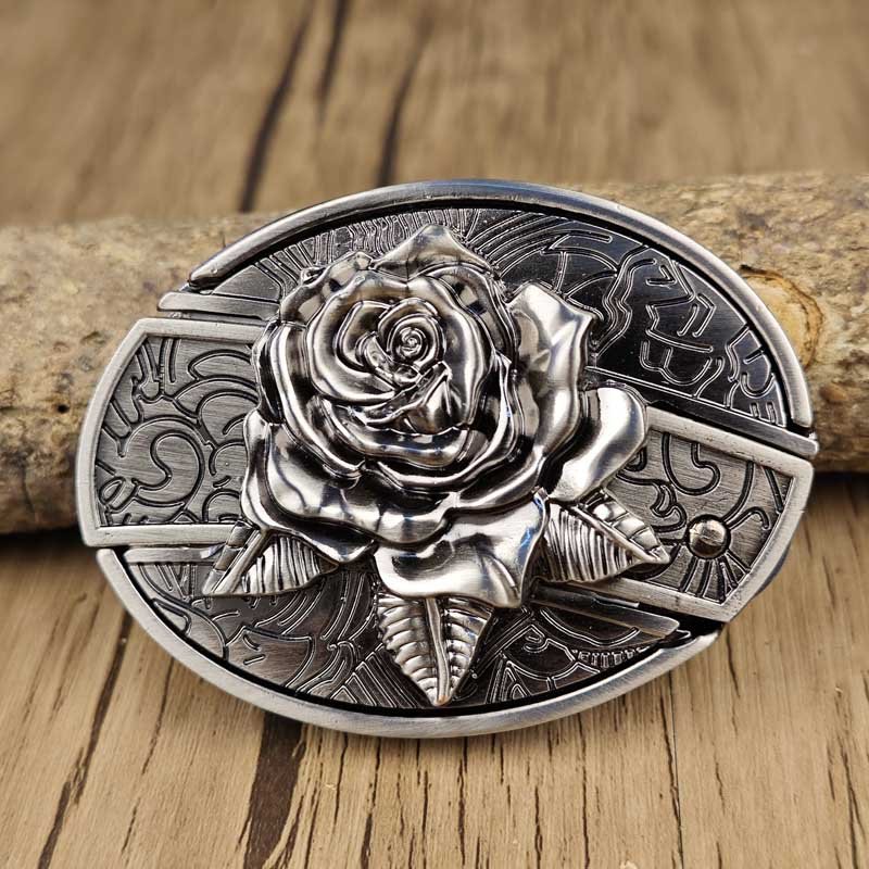 Western Metal Belt Buckle with Hidden EDC Tool | Interchangeable Oval Designs for Men & Women | Fits 1.5 Inch Belts | Rodeo Ranch Country | Thomler