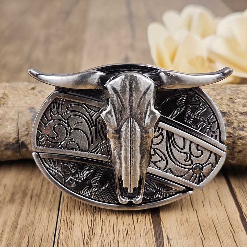 Western Engraved Zinc Alloy Accessory for 1.5 in Straps with Concealed Utility Tool for Men | Rodeo Ranch Rider Apparel | Thomler