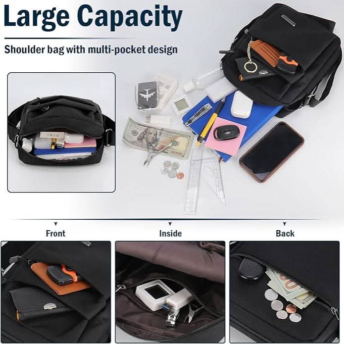 Water-Resistant Crossbody Messenger Bag with Security Zipper for Men – Urban Commuter Sling Bag for Travel & Daily Carry | Thomler