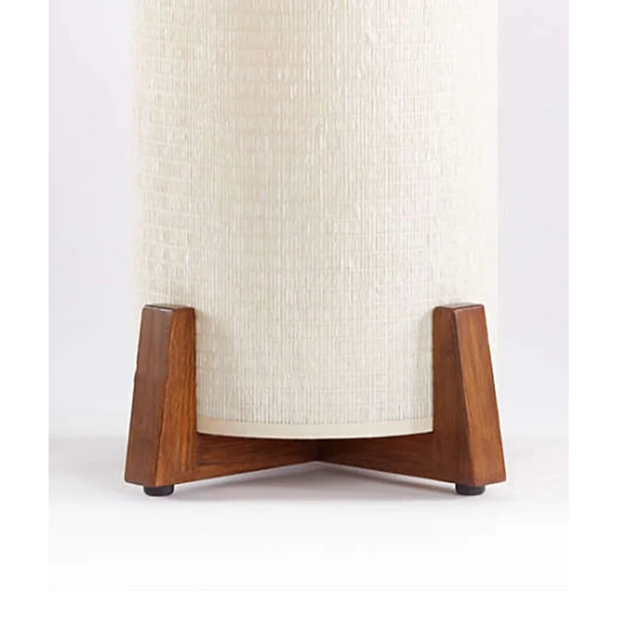 Floor Lamp Wood Fabric Shade 47.2 in Walnut Living Room Bedroom Japandi Minimalist Lighting Tall Standing Light | Thomler