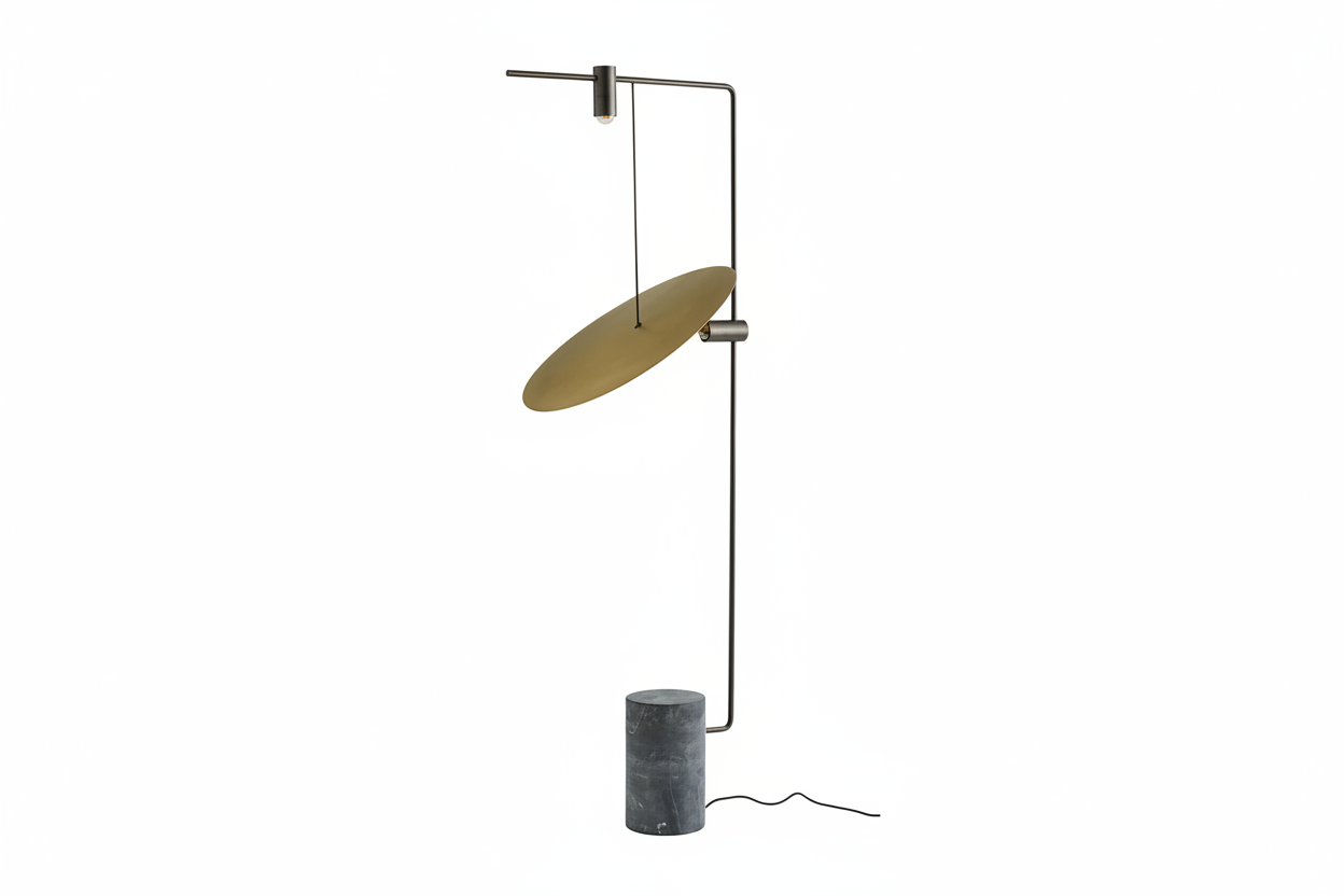 Floor Lamp Metal Marble 66.9 in Green Living Room Modern Contemporary Up Down Lighting | Thomler