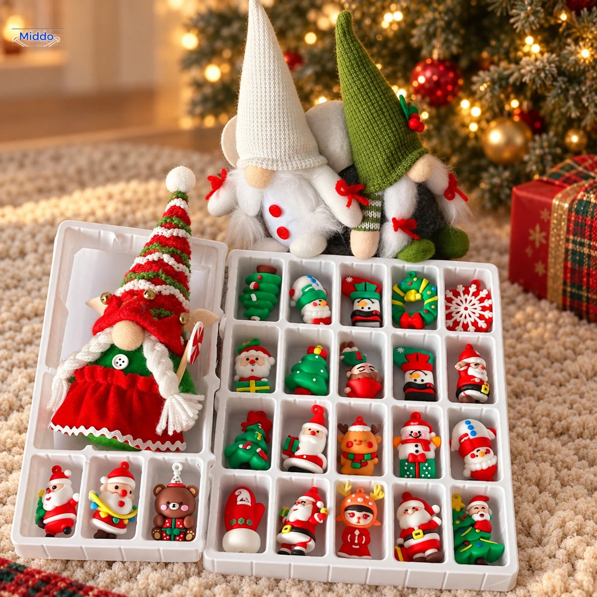 Seasonal Countdown Box with Plush Gnomes – Daily Surprise Calendar for October or December Festivities | Thomler