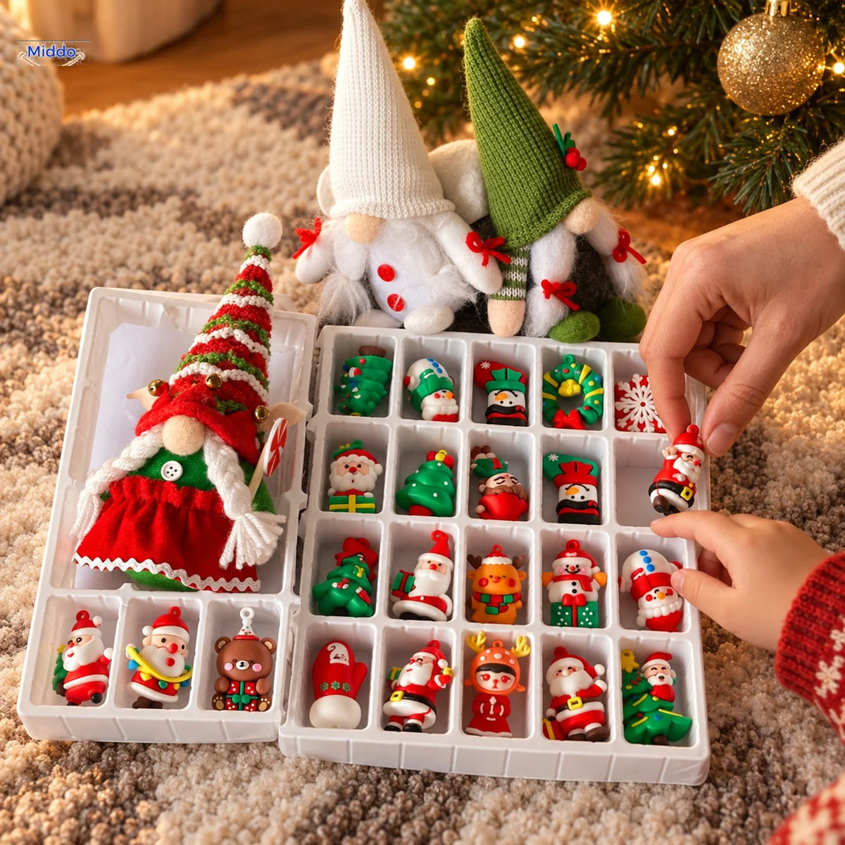Seasonal Countdown Box with Plush Gnomes – Daily Surprise Calendar for October or December Festivities | Thomler
