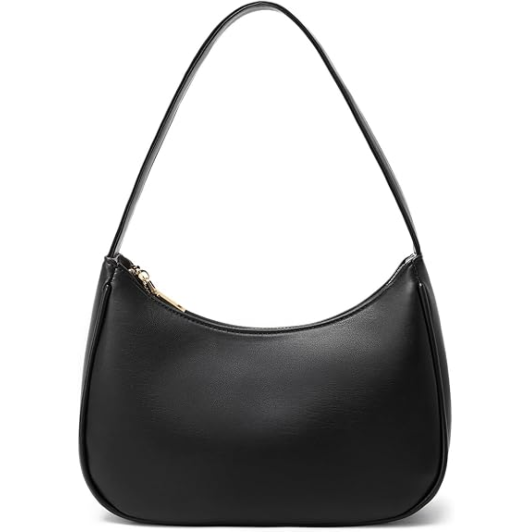 Compact Zippered Shoulder Bag for Women - Curved Silhouette Purse for Daily Essentials - Versatile Handbag Crossbody or Clutch - Lightweight | Thomler