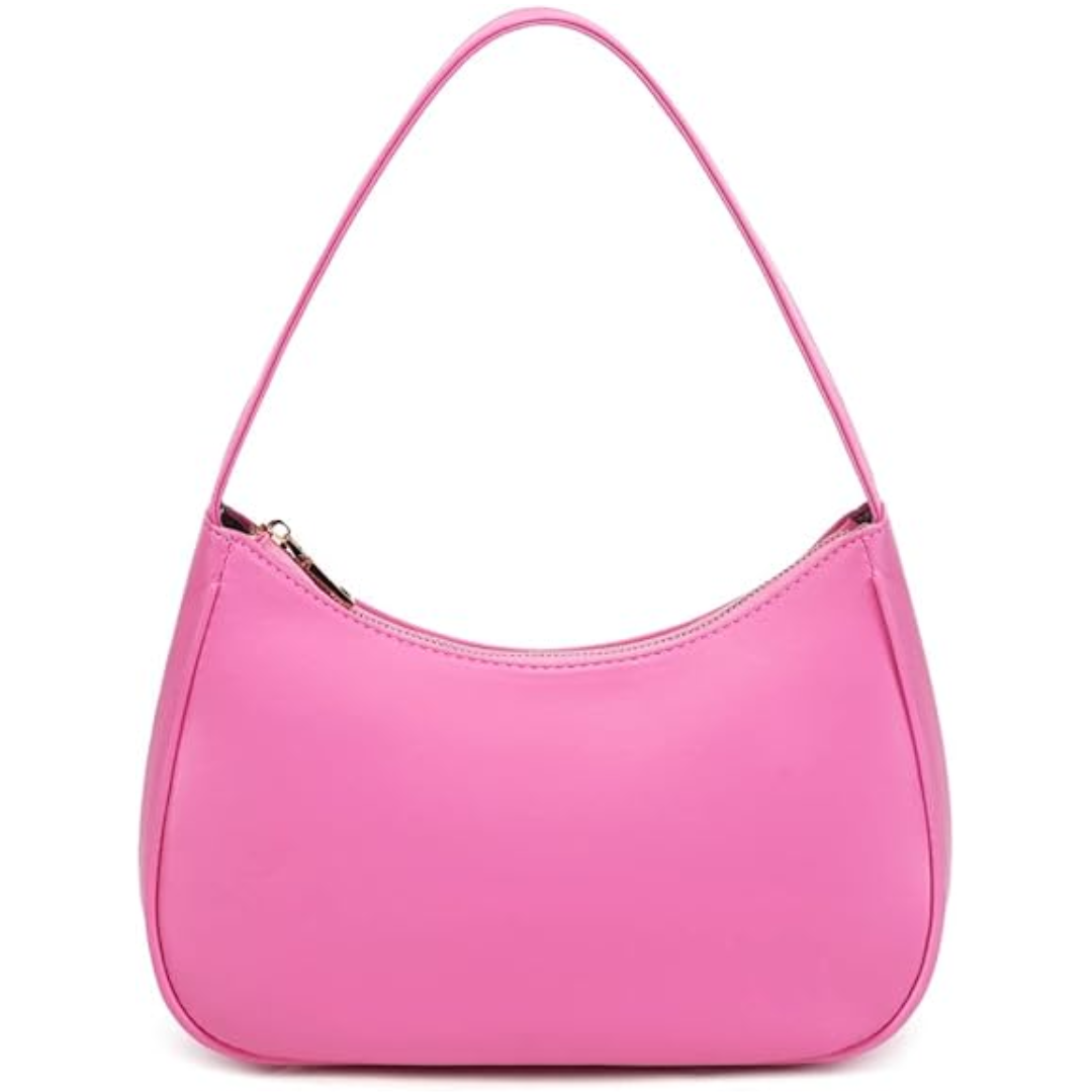 Compact Zippered Shoulder Bag for Women - Curved Silhouette Purse for Daily Essentials - Versatile Handbag Crossbody or Clutch - Lightweight | Thomler