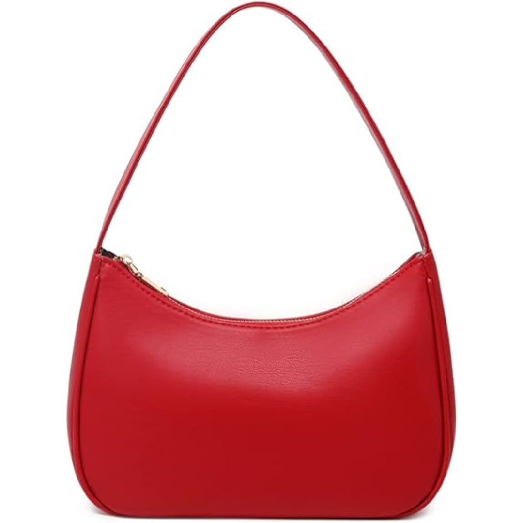 Compact Zippered Shoulder Bag for Women - Curved Silhouette Purse for Daily Essentials - Versatile Handbag Crossbody or Clutch - Lightweight | Thomler