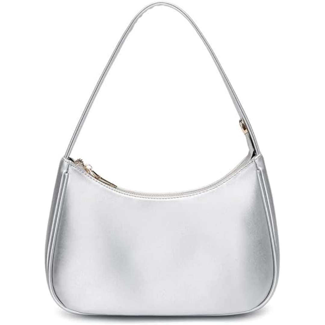 Compact Zippered Shoulder Bag for Women - Curved Silhouette Purse for Daily Essentials - Versatile Handbag Crossbody or Clutch - Lightweight | Thomler