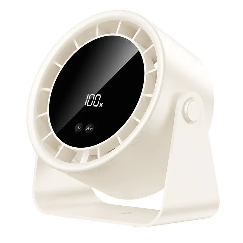 Compact Desktop Fan with 100-Speed Control, LED Display, USB Rechargeable & Wall Mount Option for Office, Bedroom | Thomler