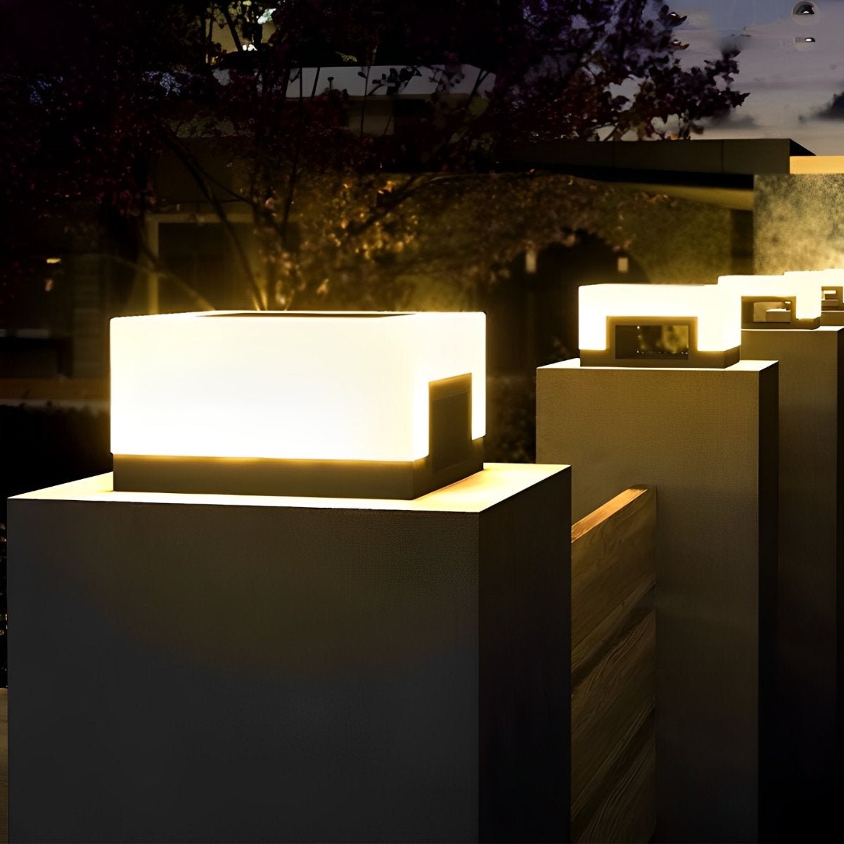 Post Light Stainless Steel 40.0 cm Waterproof Warm White Garden Driveway Solar LED Fence Cap Outdoor Lighting | Thomler