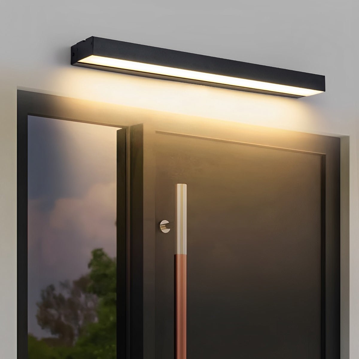 Outdoor Wall Lamp Die-Cast Aluminum 12–48W Black 7.9–31.5 in Modern Entryway Balcony Lighting | Thomler