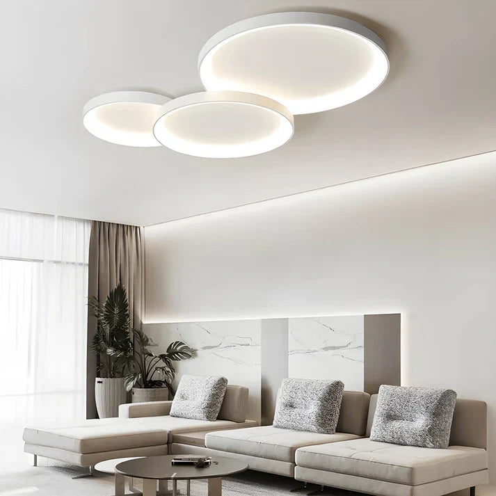 Modern LED Ceiling Light Fixture – Sleek Metal & Acrylic Design for Dining Room, Kitchen & Bar – Contemporary Flush Mount Lighting 20 in | Thomler