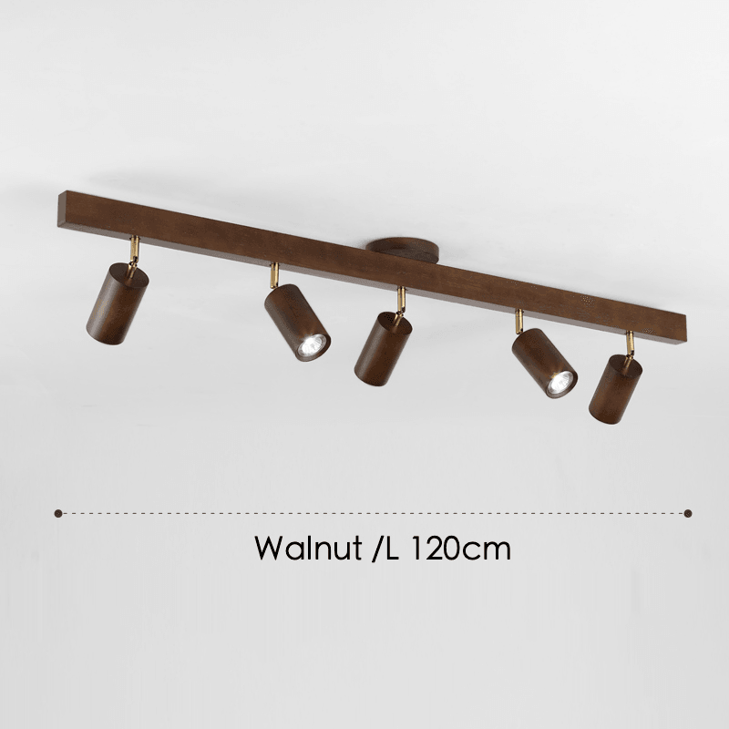 Ceiling Spotlight Solid Wood 120.0 cm Adjustable Track Living Room Dining Hallway Lighting Scandinavian Japandi Interior Lamp | Thomler