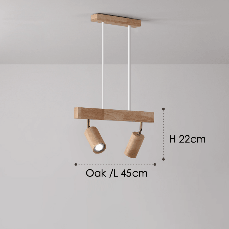 Ceiling Spotlight Solid Wood 120.0 cm Adjustable Track Living Room Dining Hallway Lighting Scandinavian Japandi Interior Lamp | Thomler