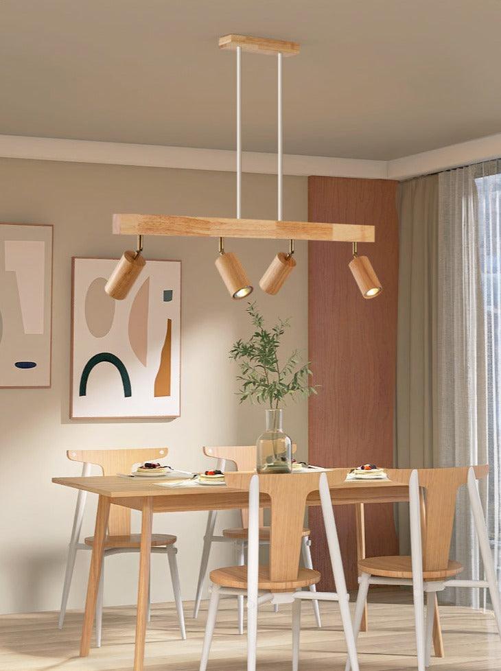 Ceiling Spotlight Solid Wood 120.0 cm Adjustable Track Living Room Dining Hallway Lighting Scandinavian Japandi Interior Lamp | Thomler