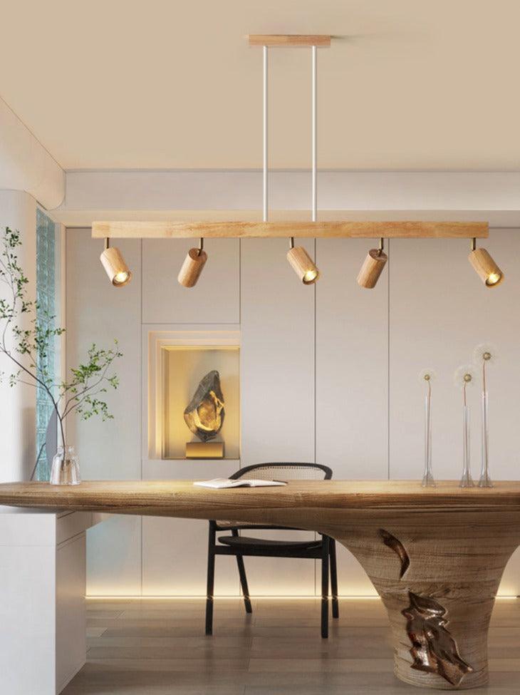 Ceiling Spotlight Solid Wood 120.0 cm Adjustable Track Living Room Dining Hallway Lighting Scandinavian Japandi Interior Lamp | Thomler
