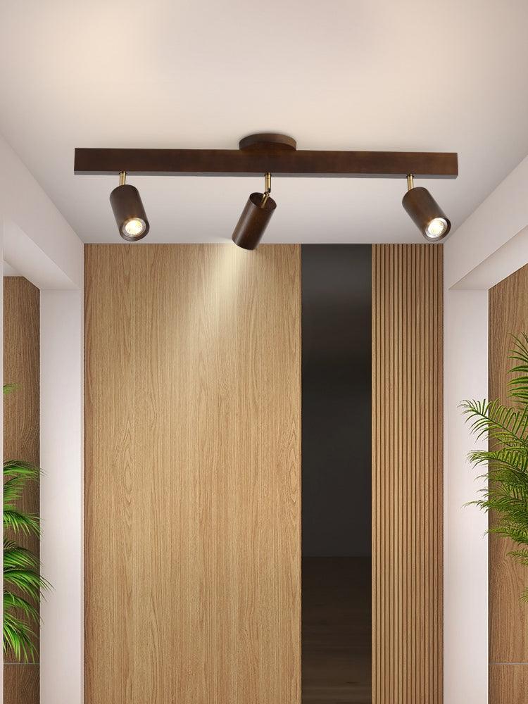 Ceiling Spotlight Solid Wood 120.0 cm Adjustable Track Living Room Dining Hallway Lighting Scandinavian Japandi Interior Lamp | Thomler