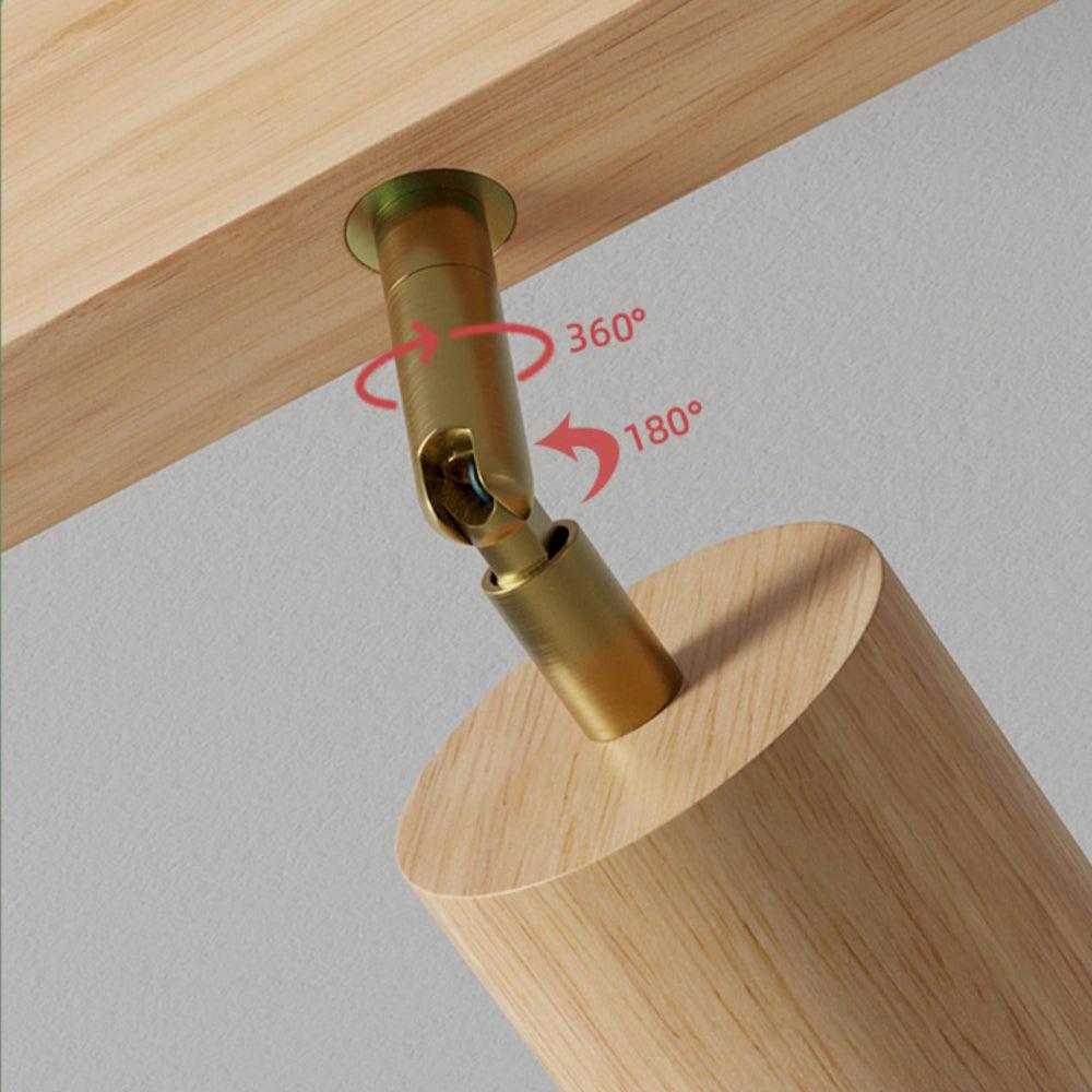 Ceiling Spotlight Solid Wood 120.0 cm Adjustable Track Living Room Dining Hallway Lighting Scandinavian Japandi Interior Lamp | Thomler