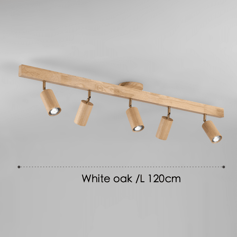 Ceiling Spotlight Solid Wood 120.0 cm Adjustable Track Living Room Dining Hallway Lighting Scandinavian Japandi Interior Lamp | Thomler
