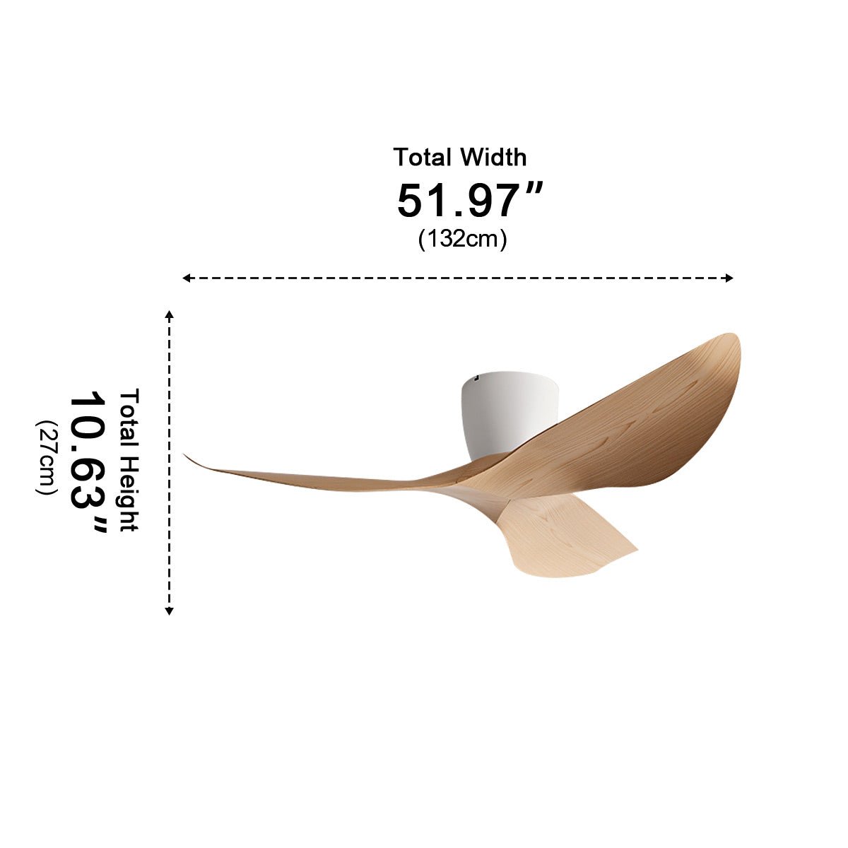 Ceiling Fan ABS Blades 38 in Modern Minimalist Bedroom Living Room Dining Space 6-Speed DC Motor Remote Control | Thomler