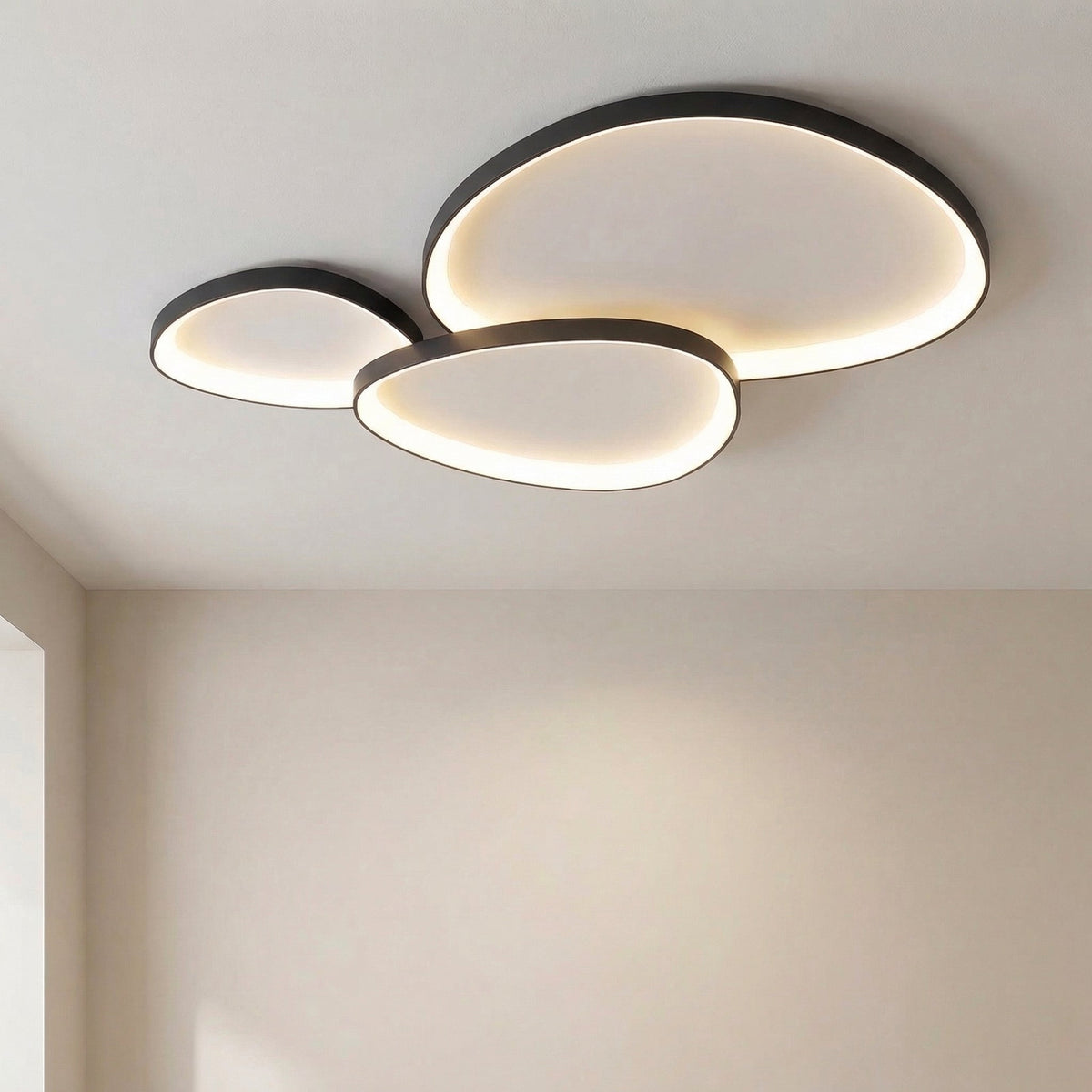 LED Ceiling Light Fixture Modern Minimalist Design for Dining Room Bar Kitchen | Integrated Bulb Aluminum Acrylic Panel Flush Mount | Thomler