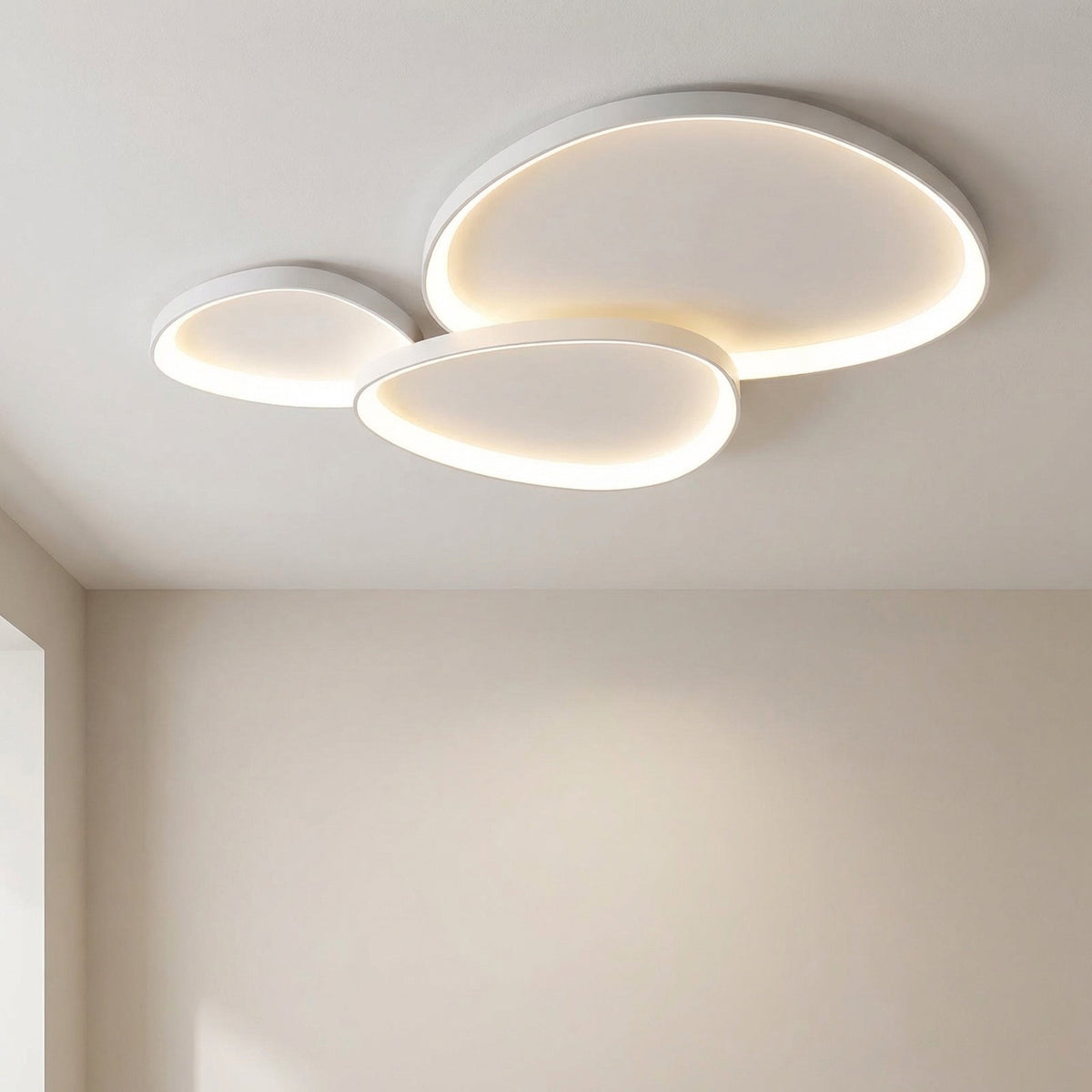 LED Ceiling Light Fixture Modern Minimalist Design for Dining Room Bar Kitchen | Integrated Bulb Aluminum Acrylic Panel Flush Mount | Thomler