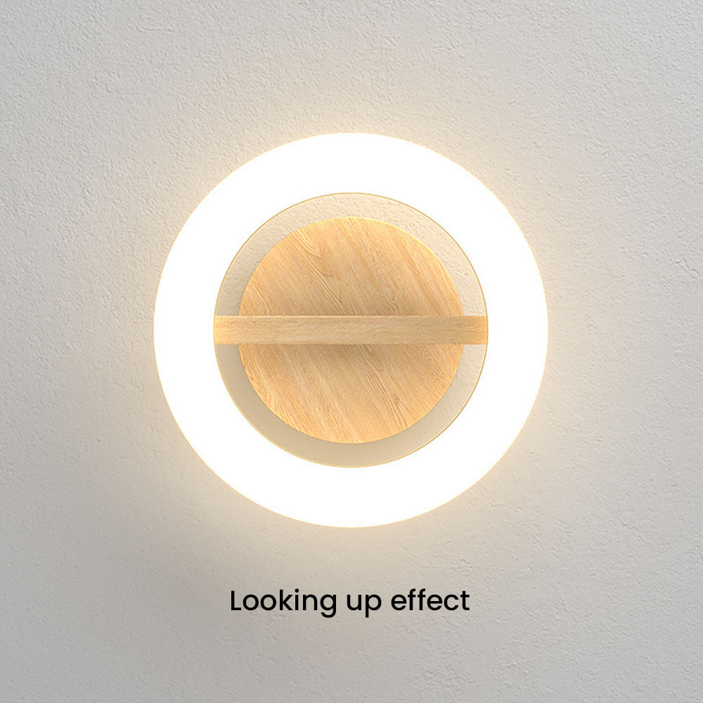 Flush Mount LED Disc Ceiling Light – Wood Finish Round Fixture for Bedroom, Hallway & Dining Room – 8-12 Inch Compact Low Profile Design | Thomler
