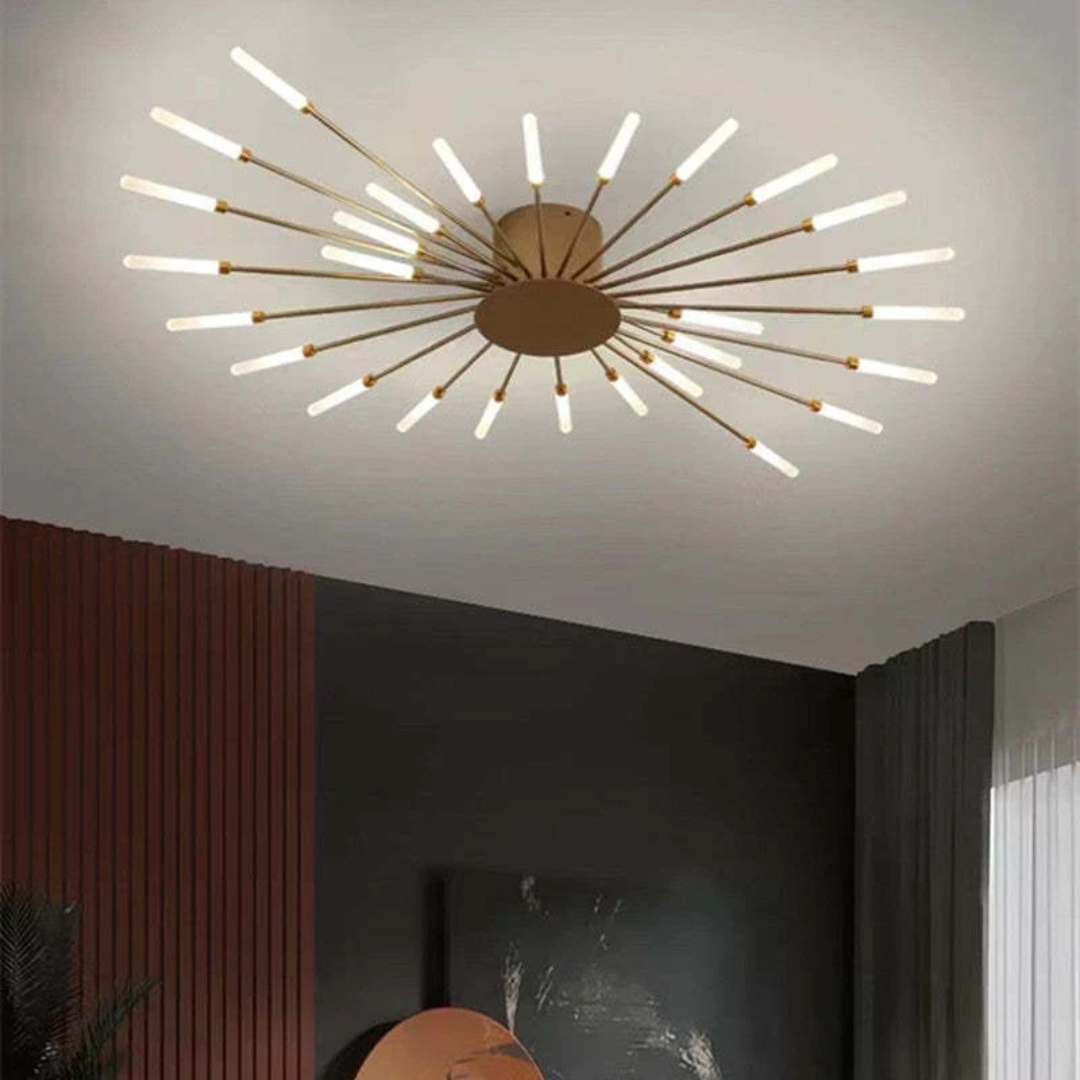 Large LED Ceiling Light Fixture with Multiple Bulbs for Living Room Bedroom Hotels White Metal Acrylic Flush Mount Indoor Lighting 10-16 Squ | Thomler
