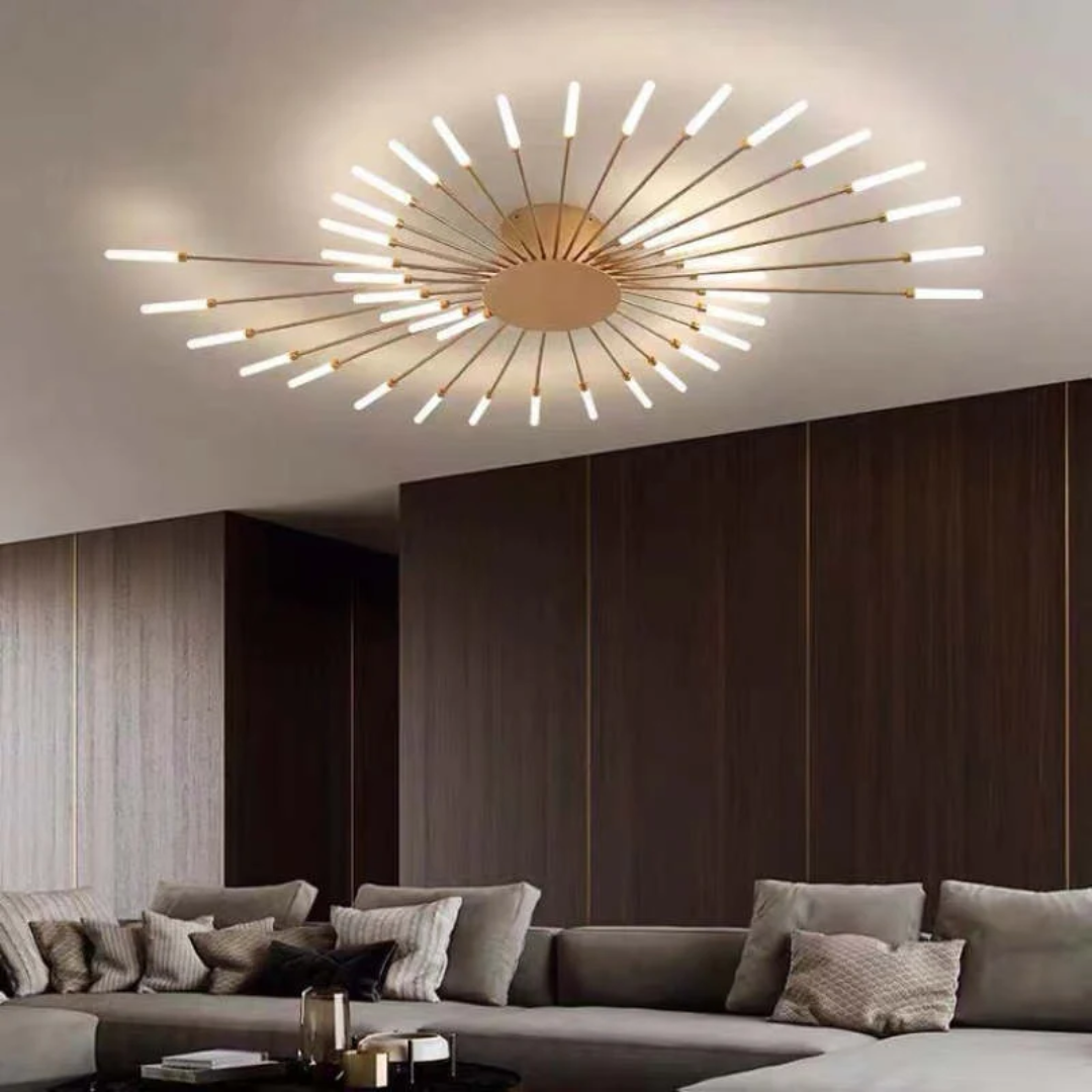 Large LED Ceiling Light Fixture with Multiple Bulbs for Living Room Bedroom Hotels White Metal Acrylic Flush Mount Indoor Lighting 10-16 Squ | Thomler