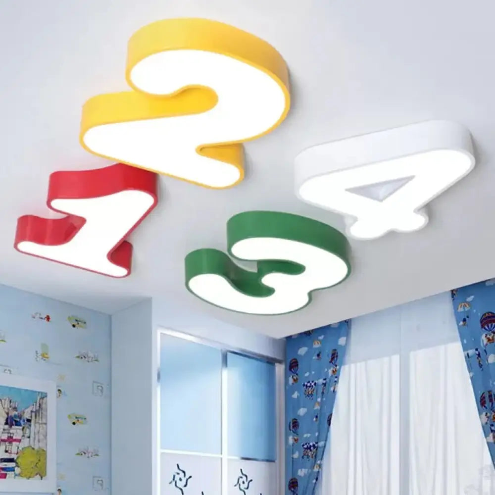 Number-Shaped LED Ceiling Light with Acrylic Diffuser for Kids' Rooms and Nurseries | Thomler