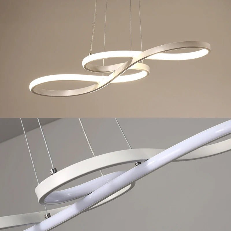 Pendant Light Aluminium LED Rings 95.0 cm Gold Dimmable Dining Room Living Room Hanging Ceiling Lamp Remote Control | Thomler