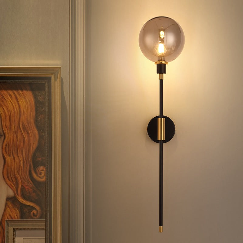 Contemporary Glass Shade LED Fixture Gray Amber Clear Finishes for Hallway Bedroom Entryway Living Room Bathroom | Thomler