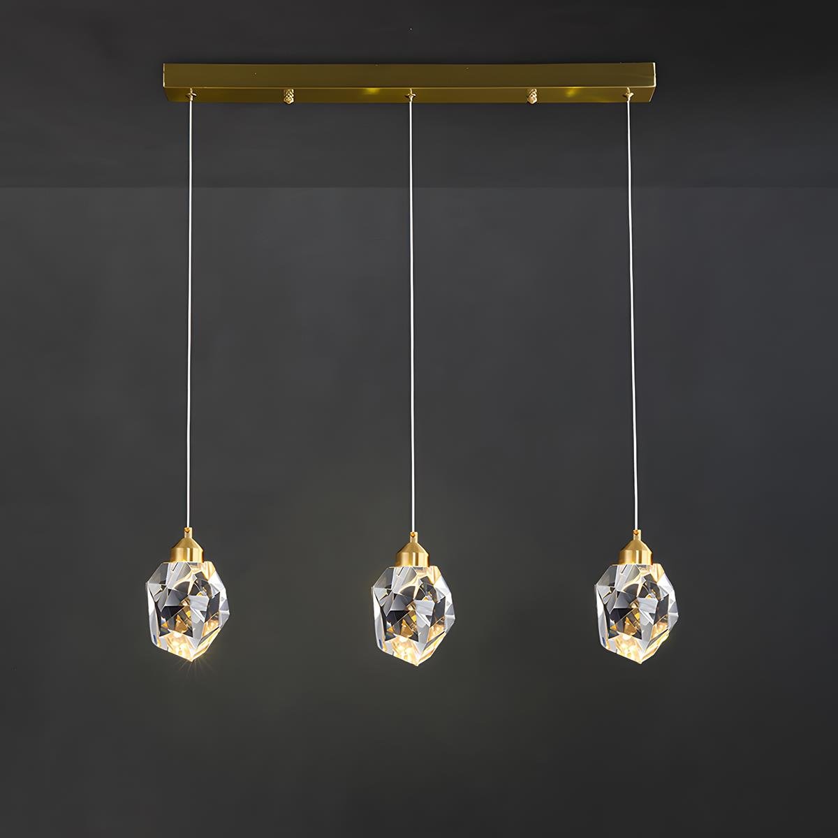 Pendant Light Brass Crystal 5W Adjustable 78 in Gold Living Room Dining Area Ceiling Lamp | Thomler