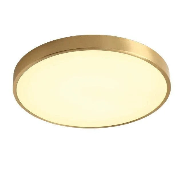 Ceiling Light Copper Flush Mount 11.8 in Low Profile Bronze Modern Bedroom Kitchen Round Minimalist Lighting Fixture | Thomler