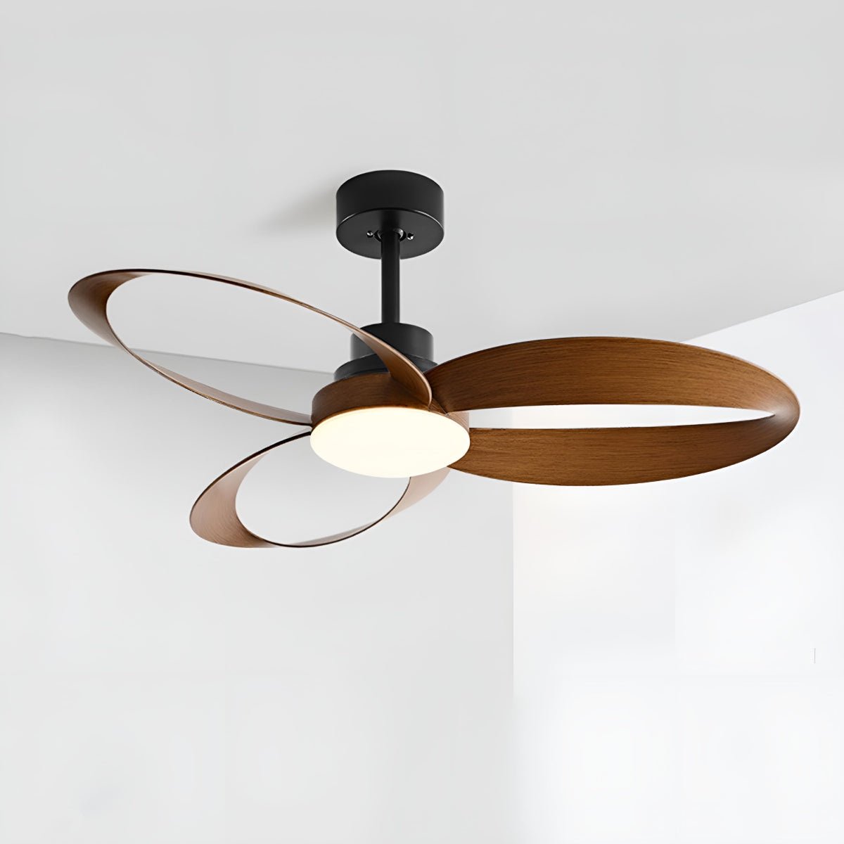 Ceiling Fan Light Copper ABS Blades 42 in White Modern Living Room Dining Bedroom Minimalist Reversible LED Remote Control | Thomler