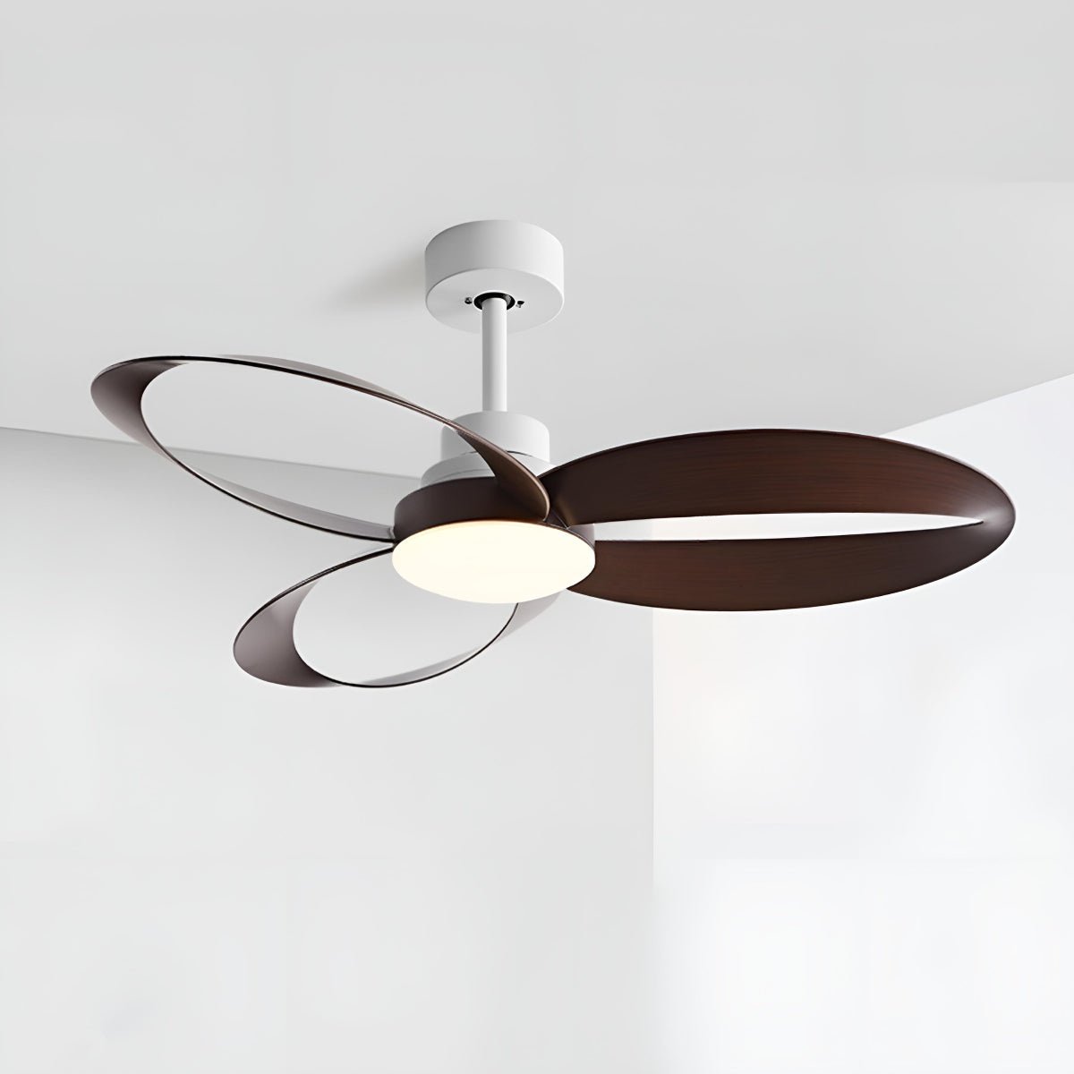 Ceiling Fan Light Copper ABS Blades 42 in White Modern Living Room Dining Bedroom Minimalist Reversible LED Remote Control | Thomler