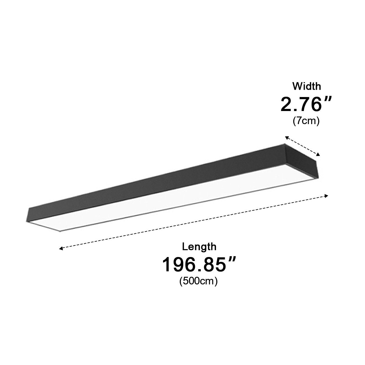 Pendant Light Aluminium LED 200.0 cm Black Office Meeting Room Linear Hanging Ceiling Light Minimalist Kitchen Island Fixture | Thomler